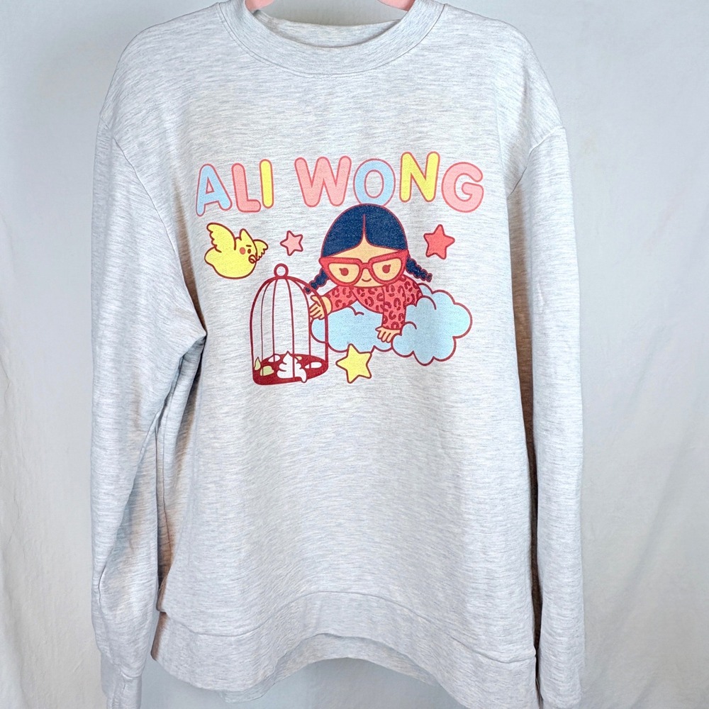Ali Dong Wong Dirty Birdcage Comedy Tour Sweatshirt Gray Crewneck Men XL USA